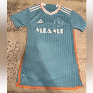 LIONEL MESSI ADIDAS INTER MIAMI CF YOUTH SOCCER JERSEY, GREEN, RC, SIZE XS